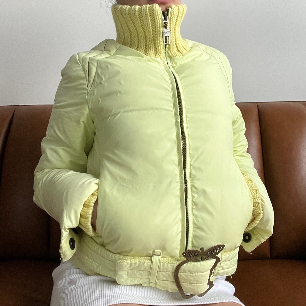 Y2K Miss Sixty lime green puffer jacket